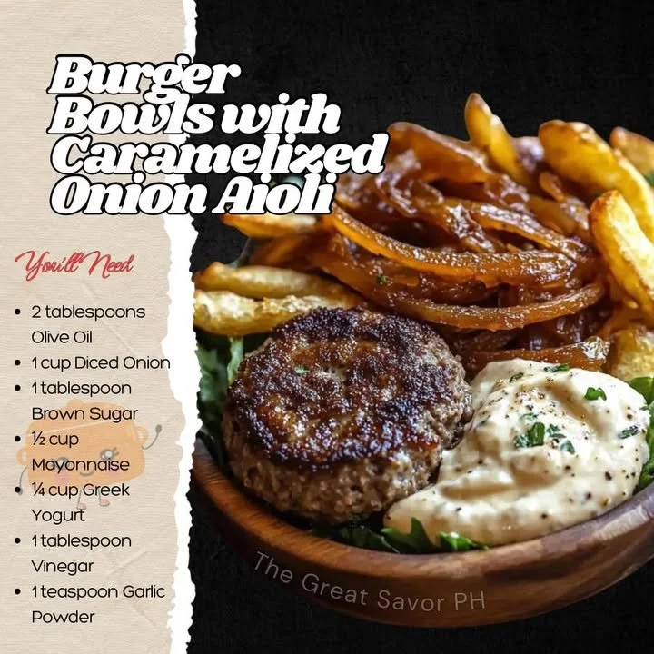 Delicious Burger Bowl with fresh ingredients and toppings