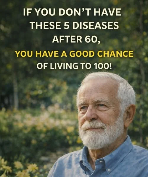 Infographic showcasing 5 diseases to avoid for living to 100 years old