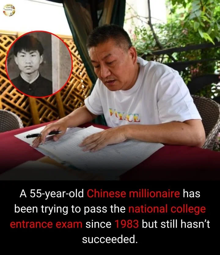 Liang Shi, a millionaire, studying for the challenging gaokao exam in China.