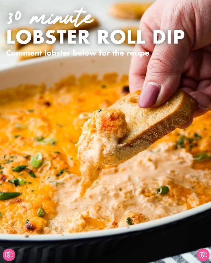 Delicious Lobster Roll Dip served in a bowl with fresh ingredients