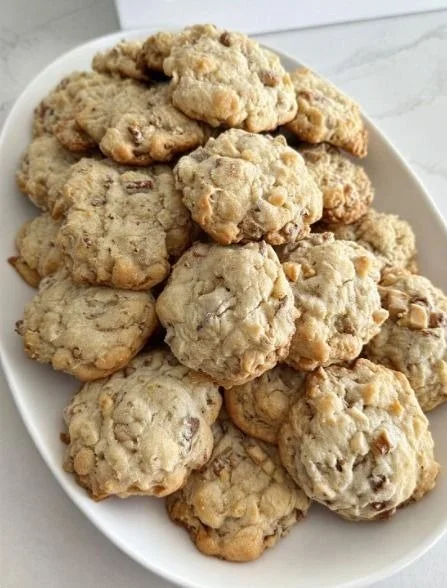 Delicious batch of homemade Michigan rocks cookies on a plate.